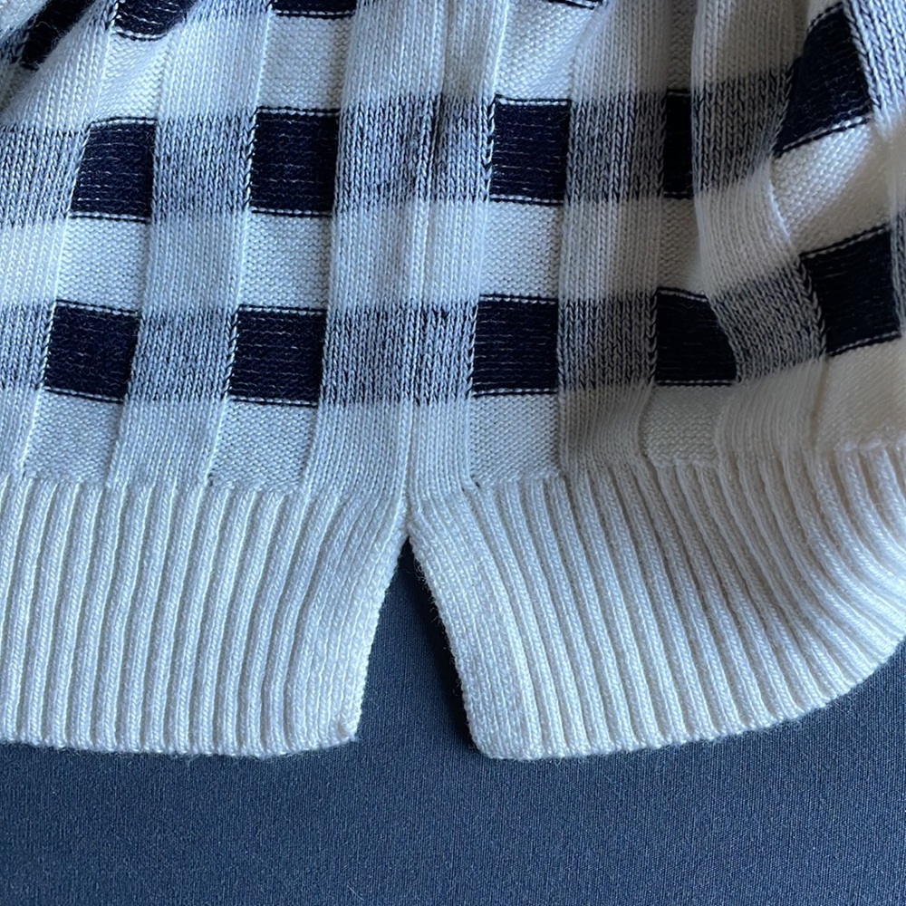 Navy Gingham crewneck Petite M - Picture 4 of 6